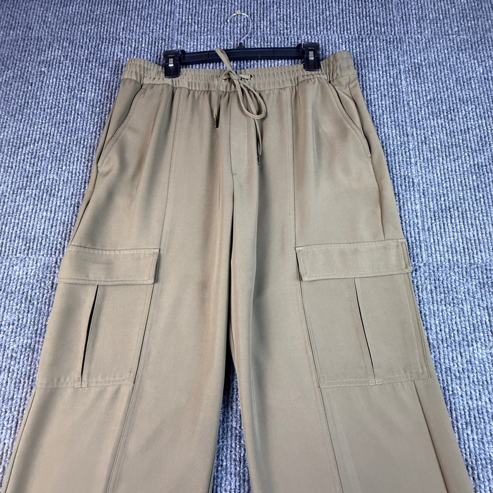 Banana Republic BR Sport Womens Large Olive Green Wide Leg Cargo Pants 796179-00 - Picture 9 of 13
